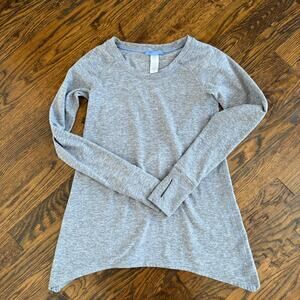 Ivivva by Lululemon Practice Ready Sz 8 (Girls) Long Sleeved Heather Slate -G204